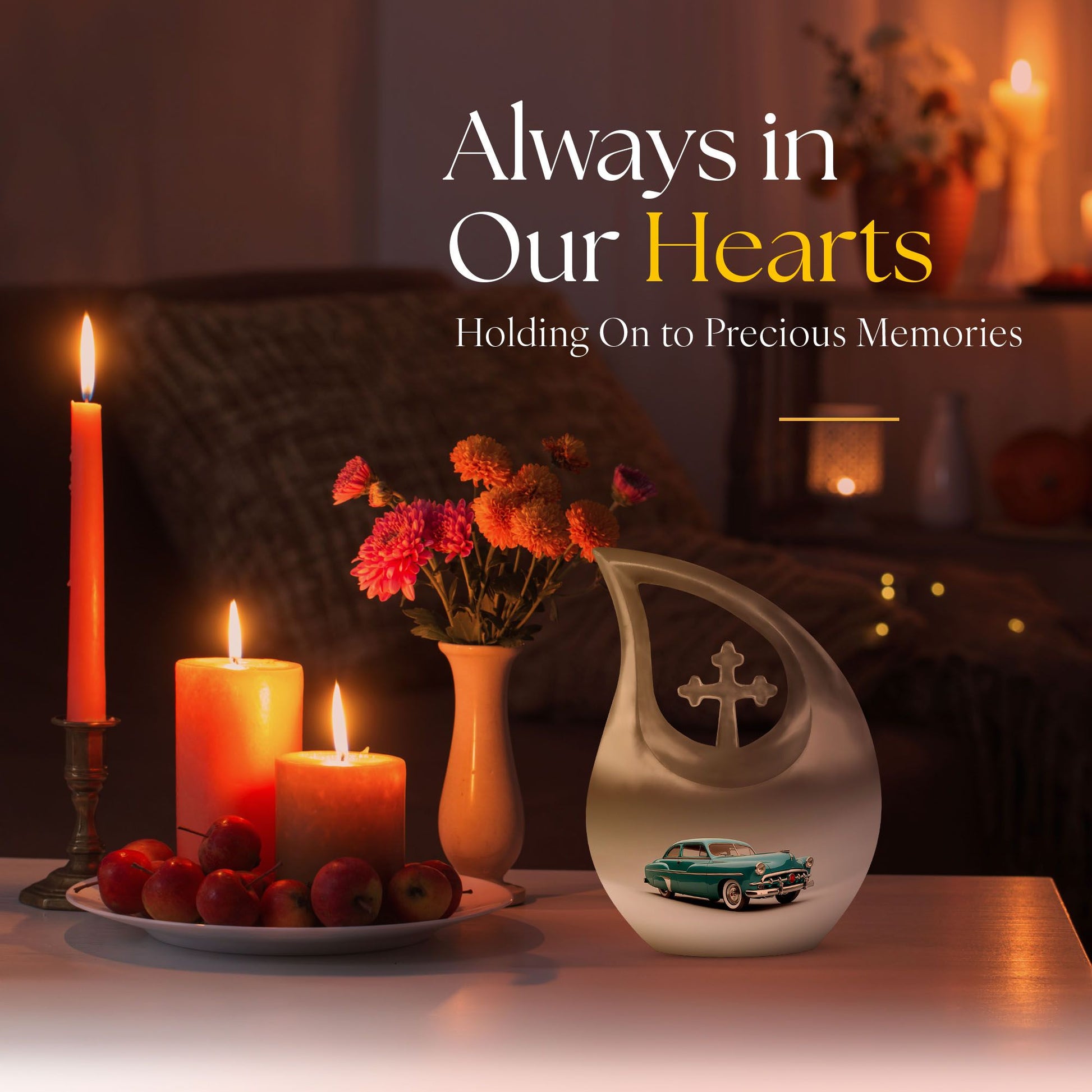 Vintage Charm of cross drop design human urns, 