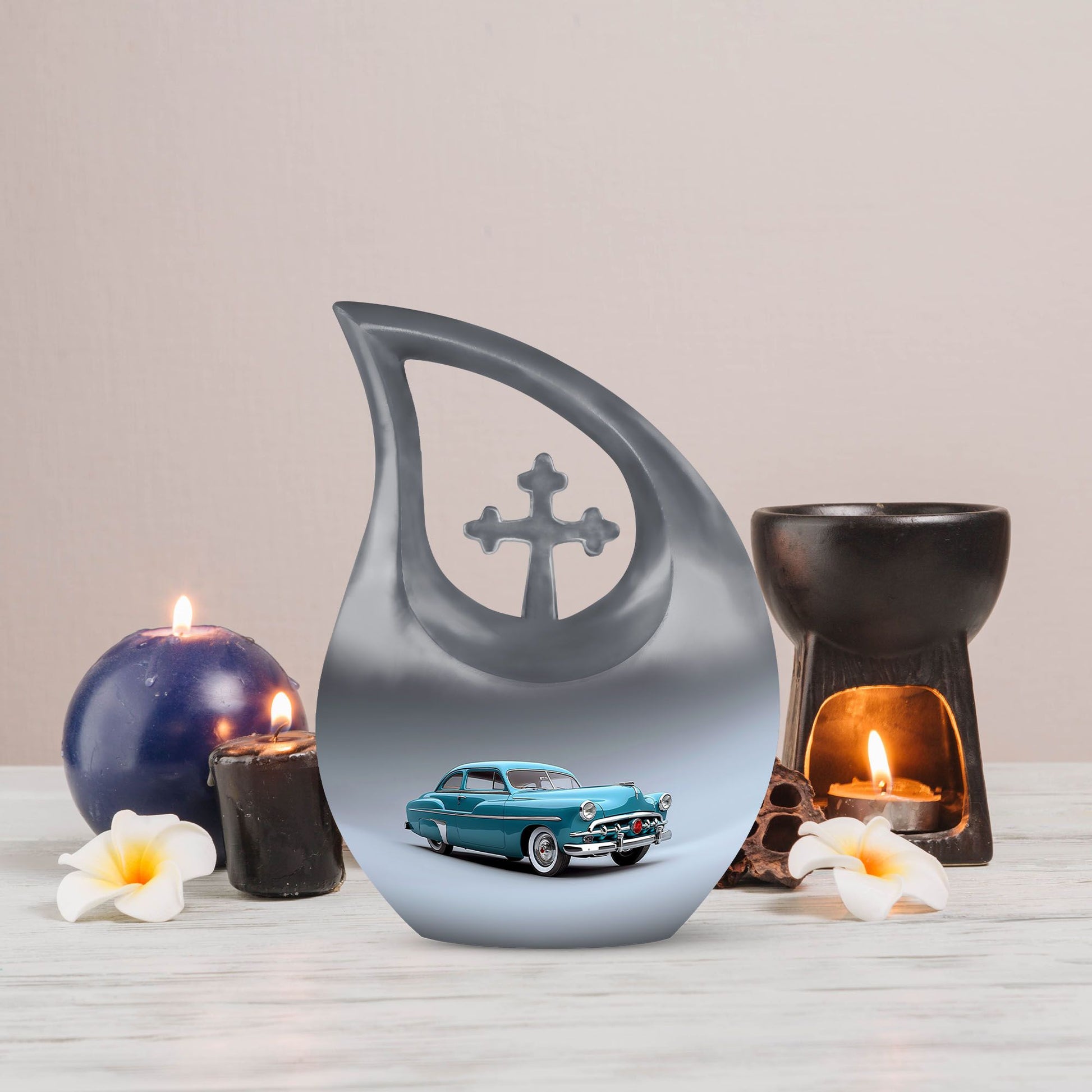 Vintage Charm of cross drop design human urns, 