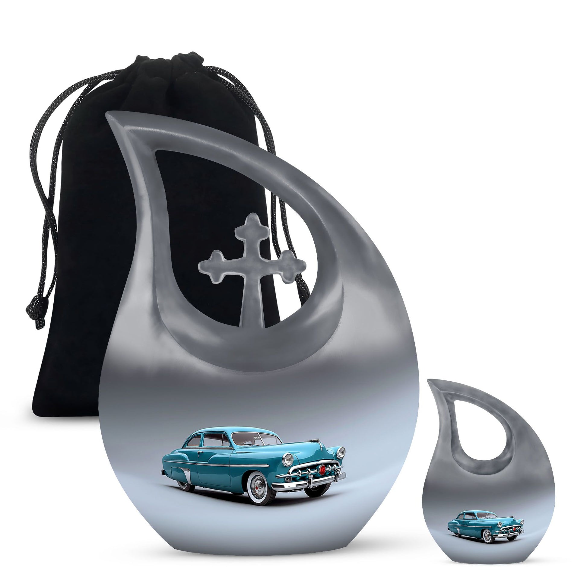 Vintage Charm of cross drop design human urns, 