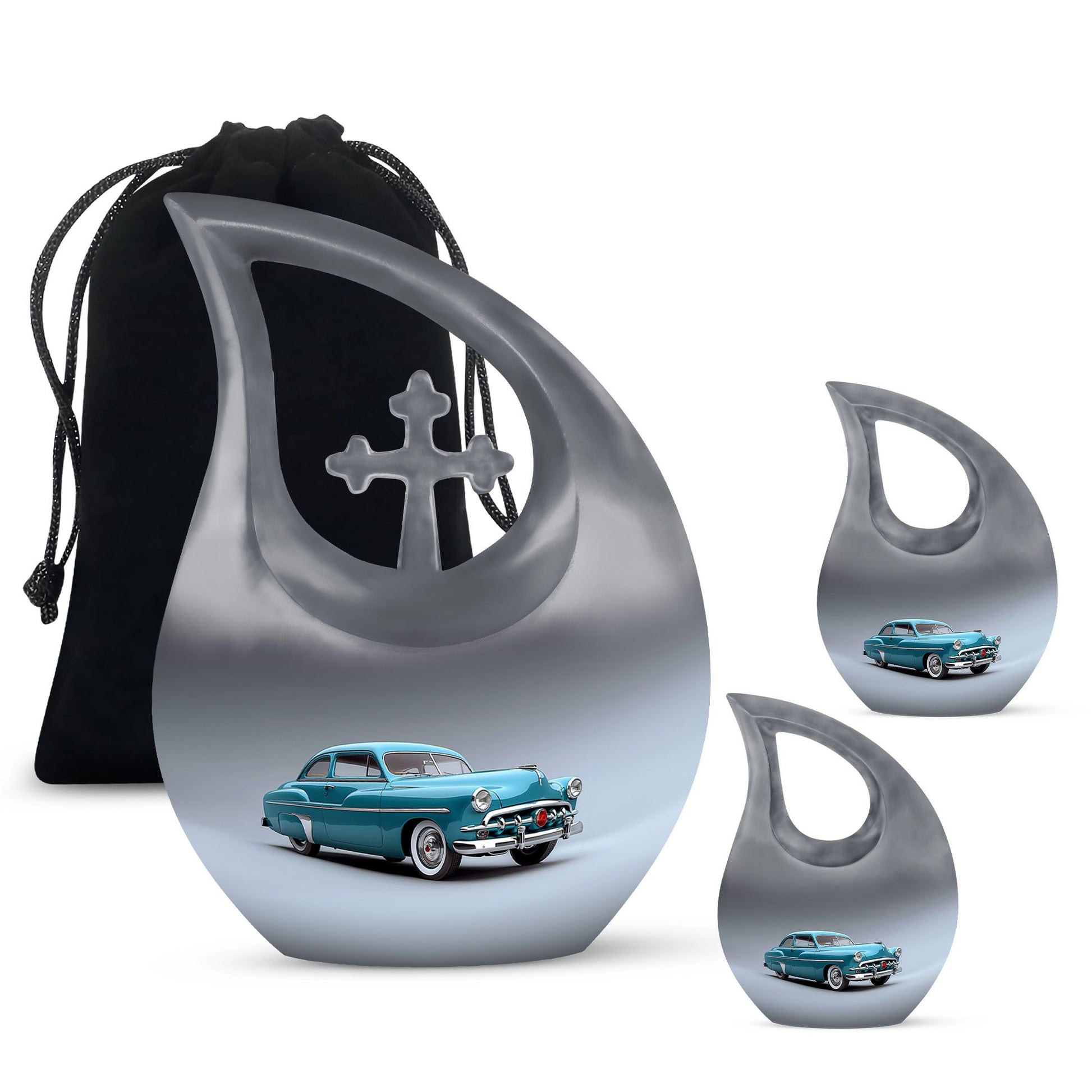 Vintage Charm of cross drop design human urns, 