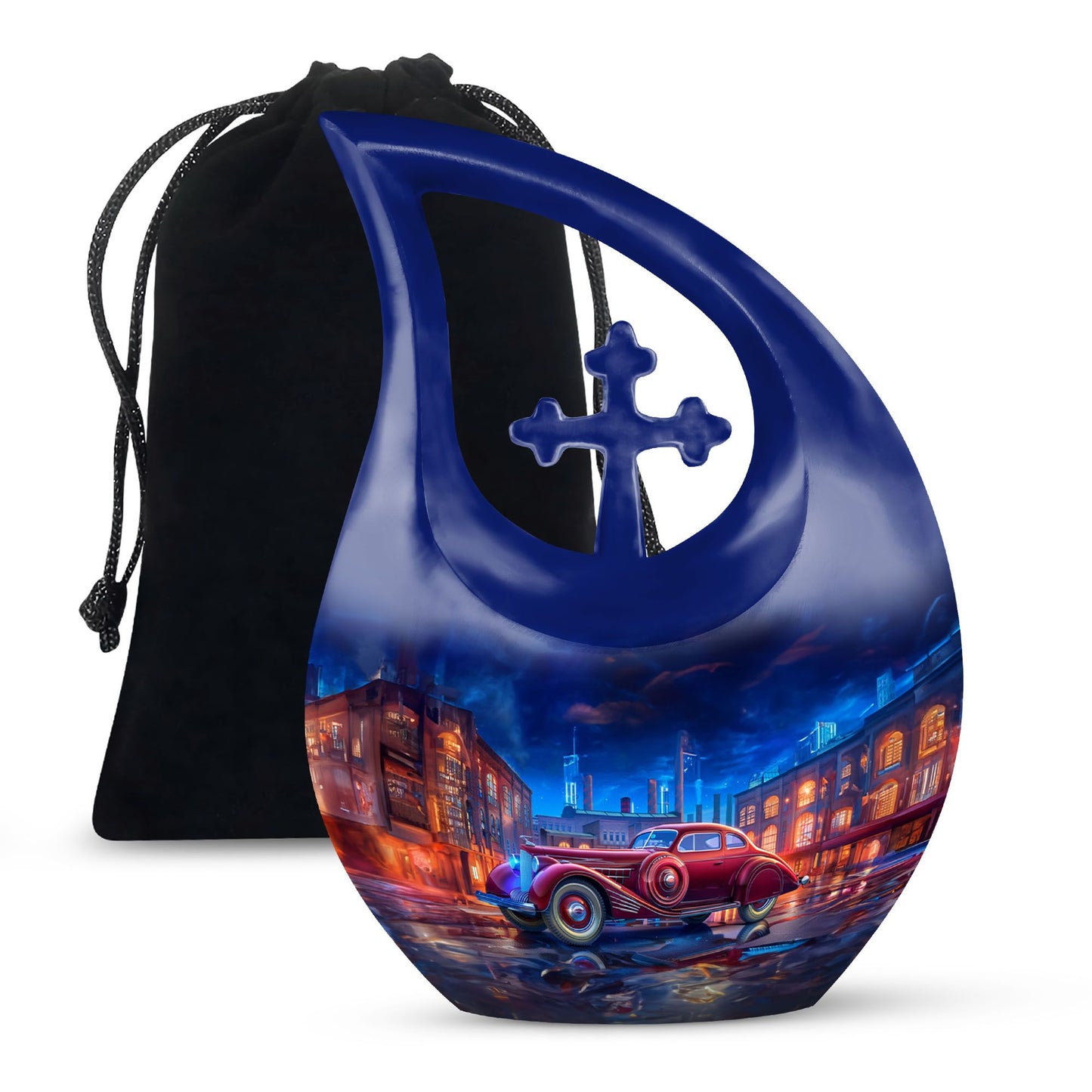 10-inch Reflections Of A Cross Drop design memorial urn, 