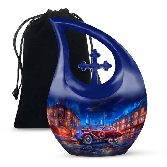 10-inch Reflections Of A Cross Drop design memorial urn, 