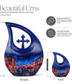 10-inch Reflections Of A Cross Drop design memorial urn, 