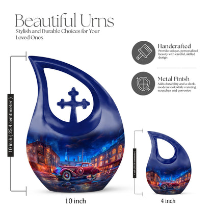 10-inch Reflections Of A Cross Drop design memorial urn, 