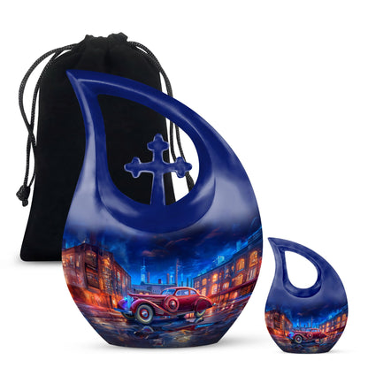 10-inch Reflections Of A Cross Drop design memorial urn, 
