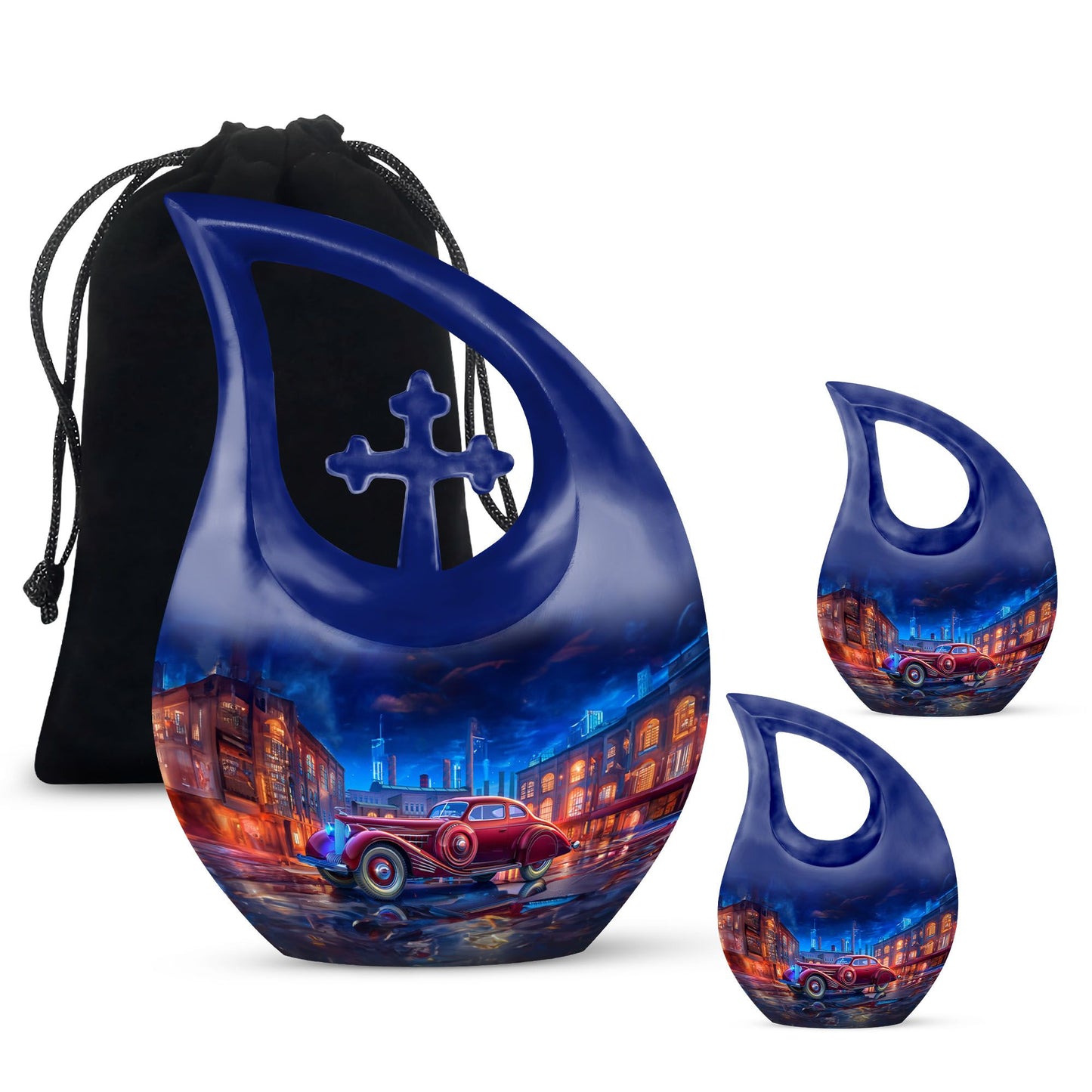 10-inch Reflections Of A Cross Drop design memorial urn, 