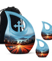 Dusk To Dawn, 10 inch cross drop mini cremation urn