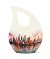 10 inch Watercolor Skyline Urban Urn 