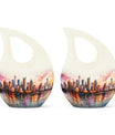 10 inch Watercolor Skyline Urban Urn 