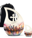 10 inch Watercolor Skyline Urban Urn 