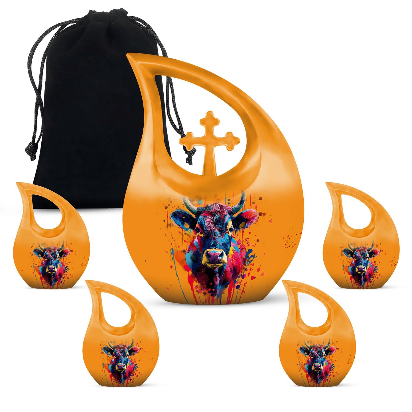 10 inch Colorful Bull urn 