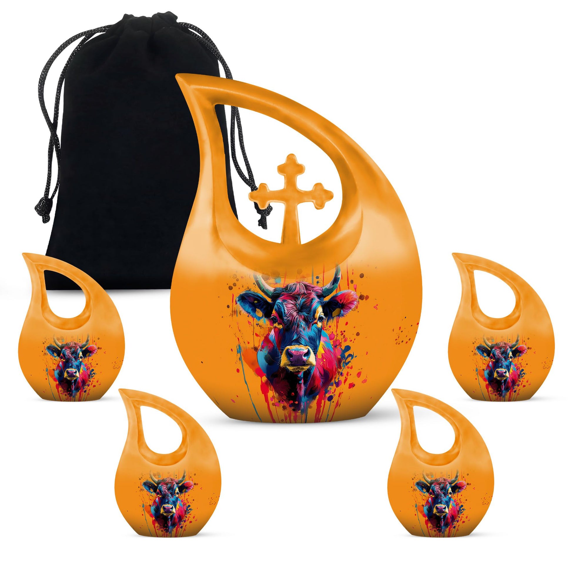 10 inch Colorful Bull urn 