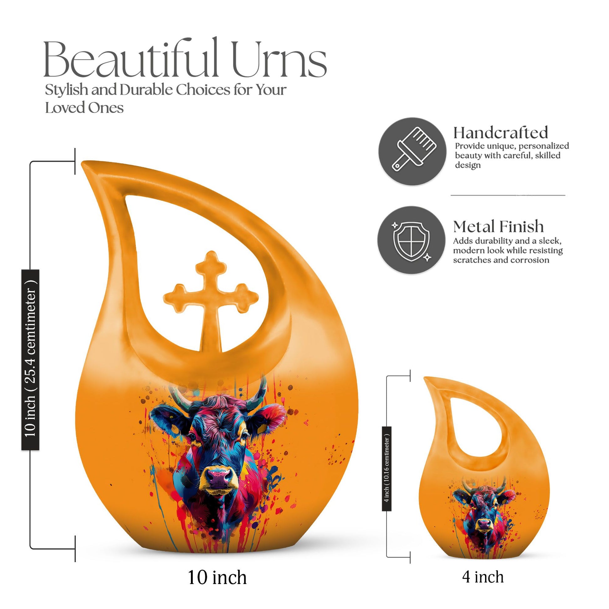 10 inch Colorful Bull urn 