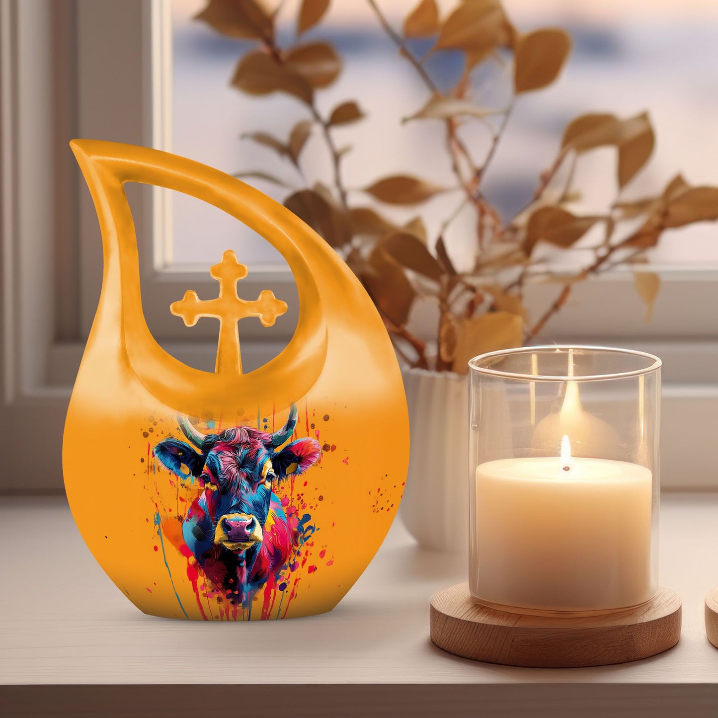 10 inch Colorful Bull urn 