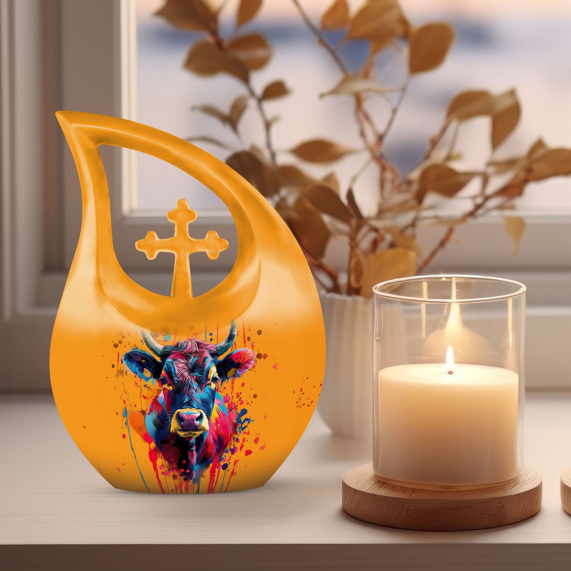 10 inch Colorful Bull urn 