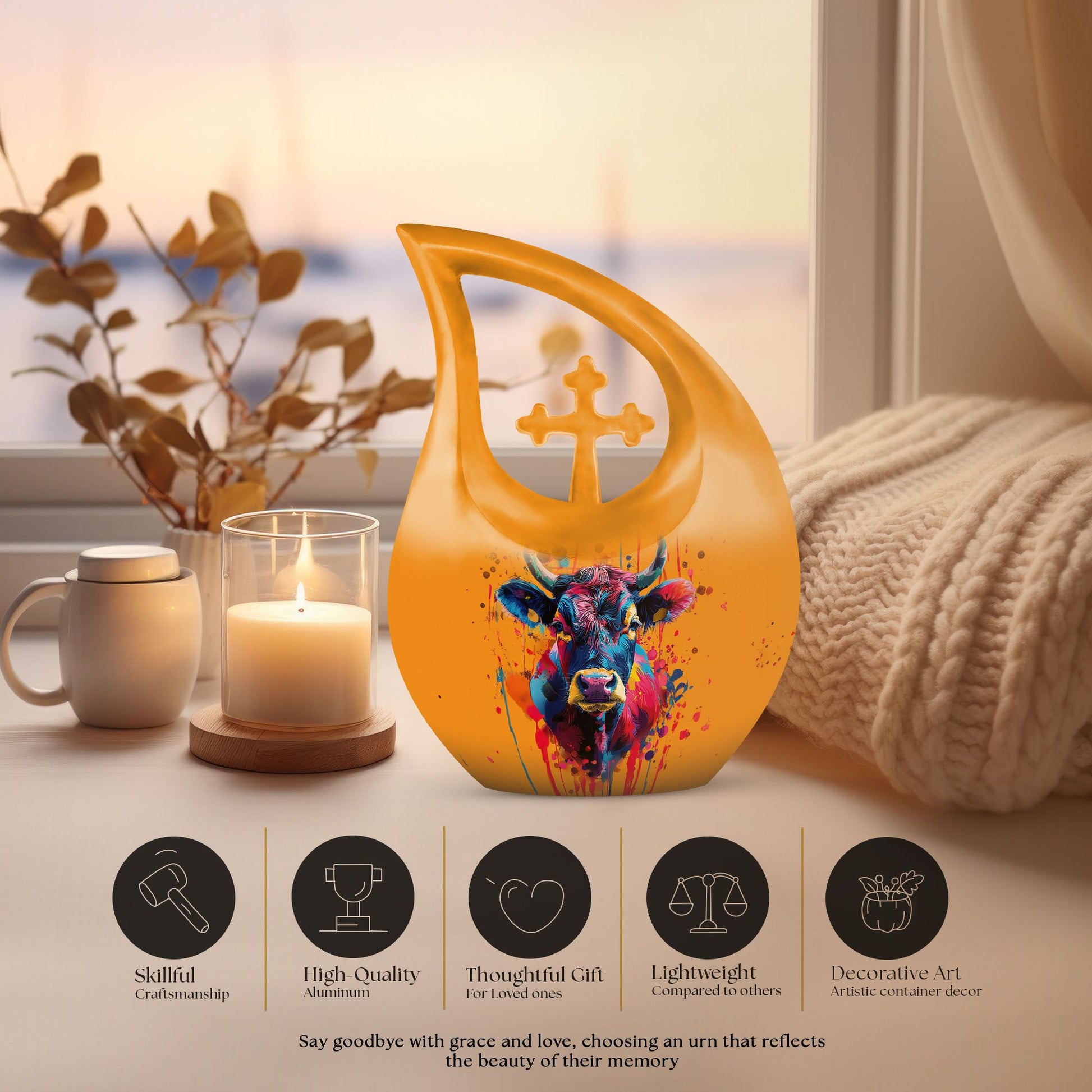 10 inch Colorful Bull urn 