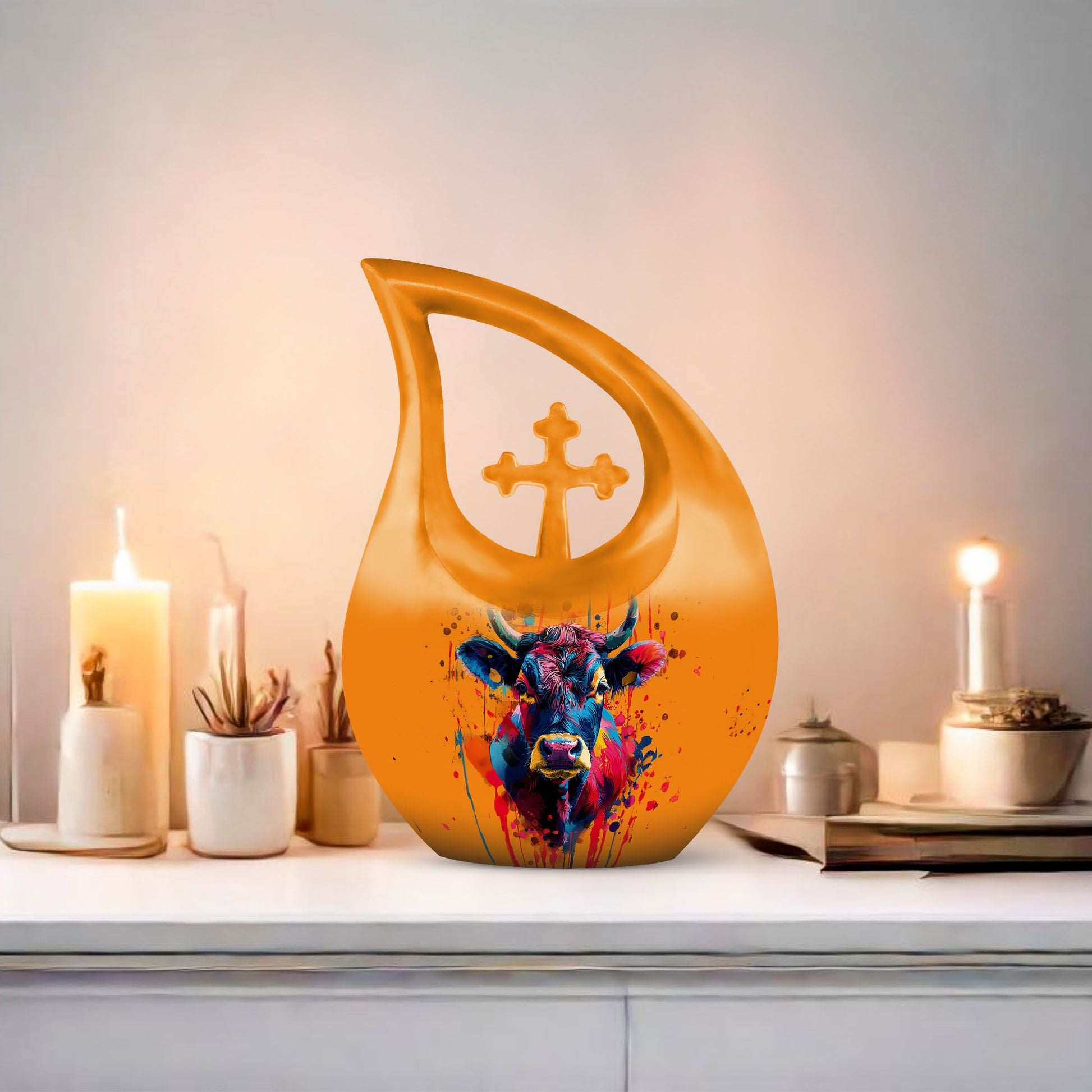 10 inch Colorful Bull urn 