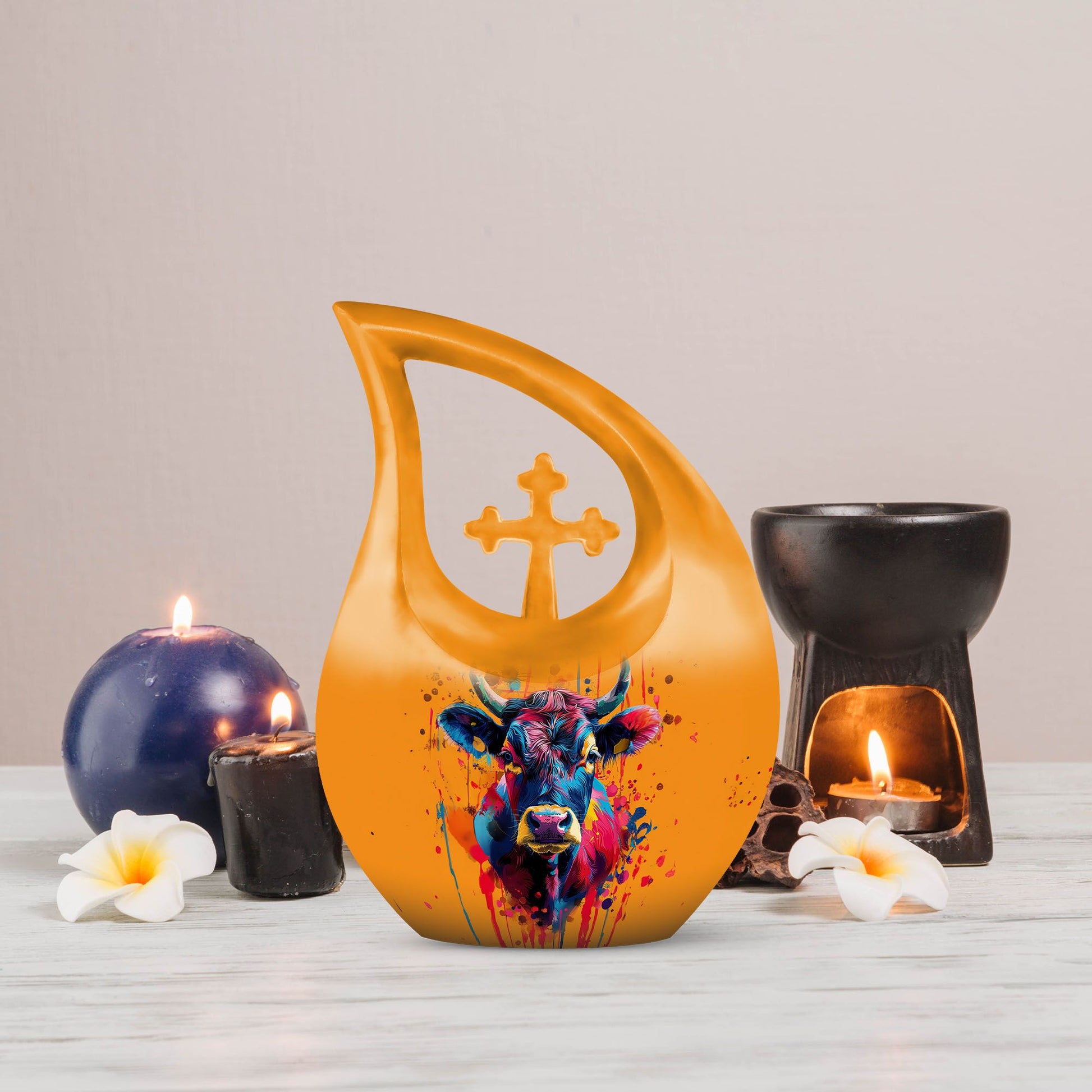 10 inch Colorful Bull urn 