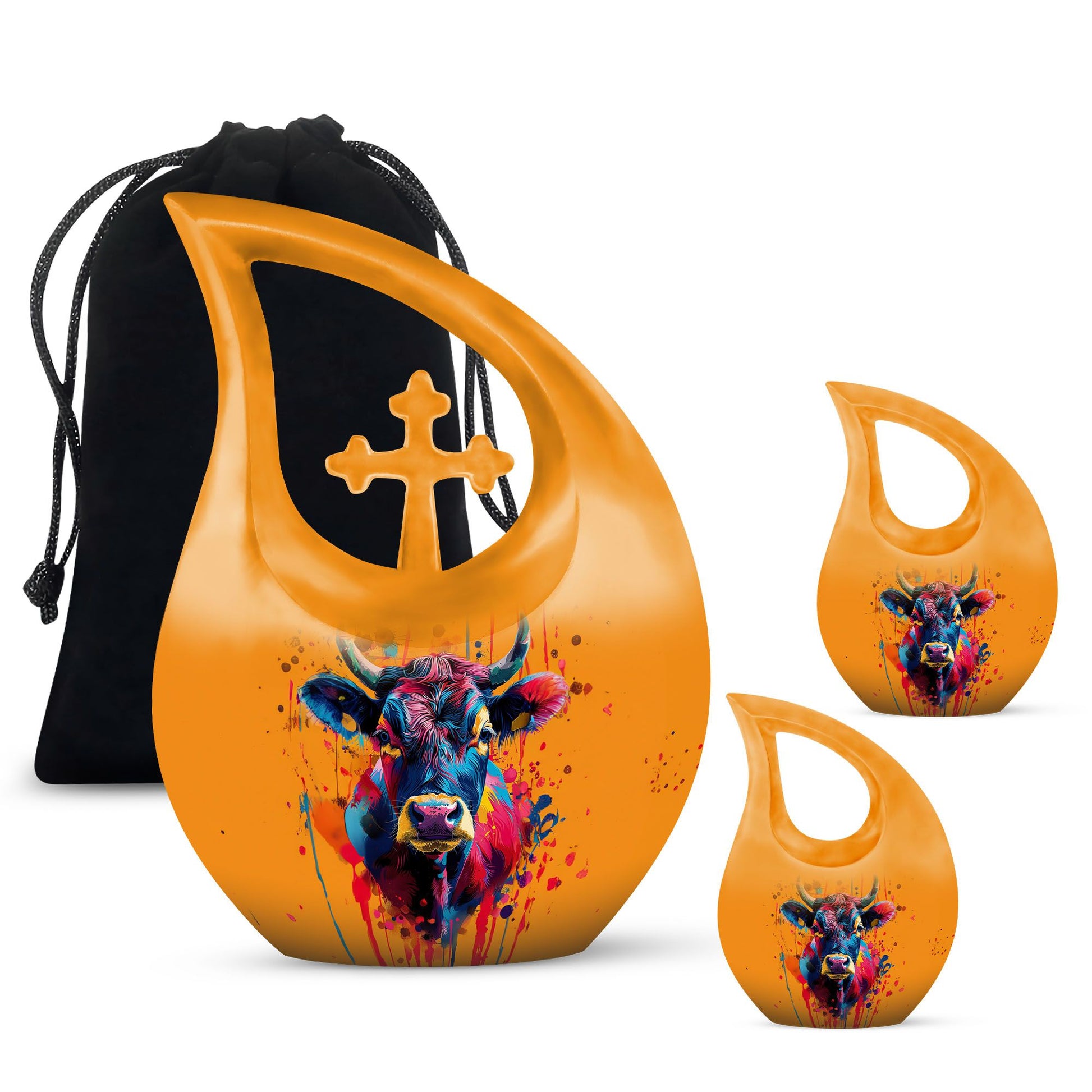 10 inch Colorful Bull urn 