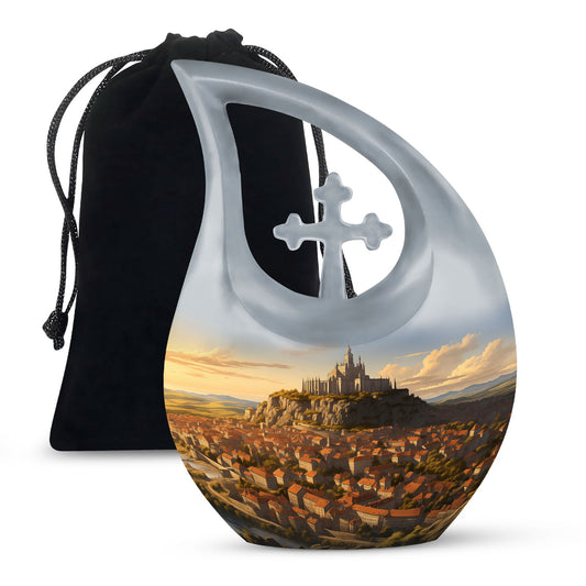 Sunlit Citadel Cross Drop Medium Urn,