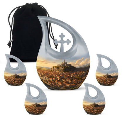 Sunlit Citadel Cross Drop Medium Urn,