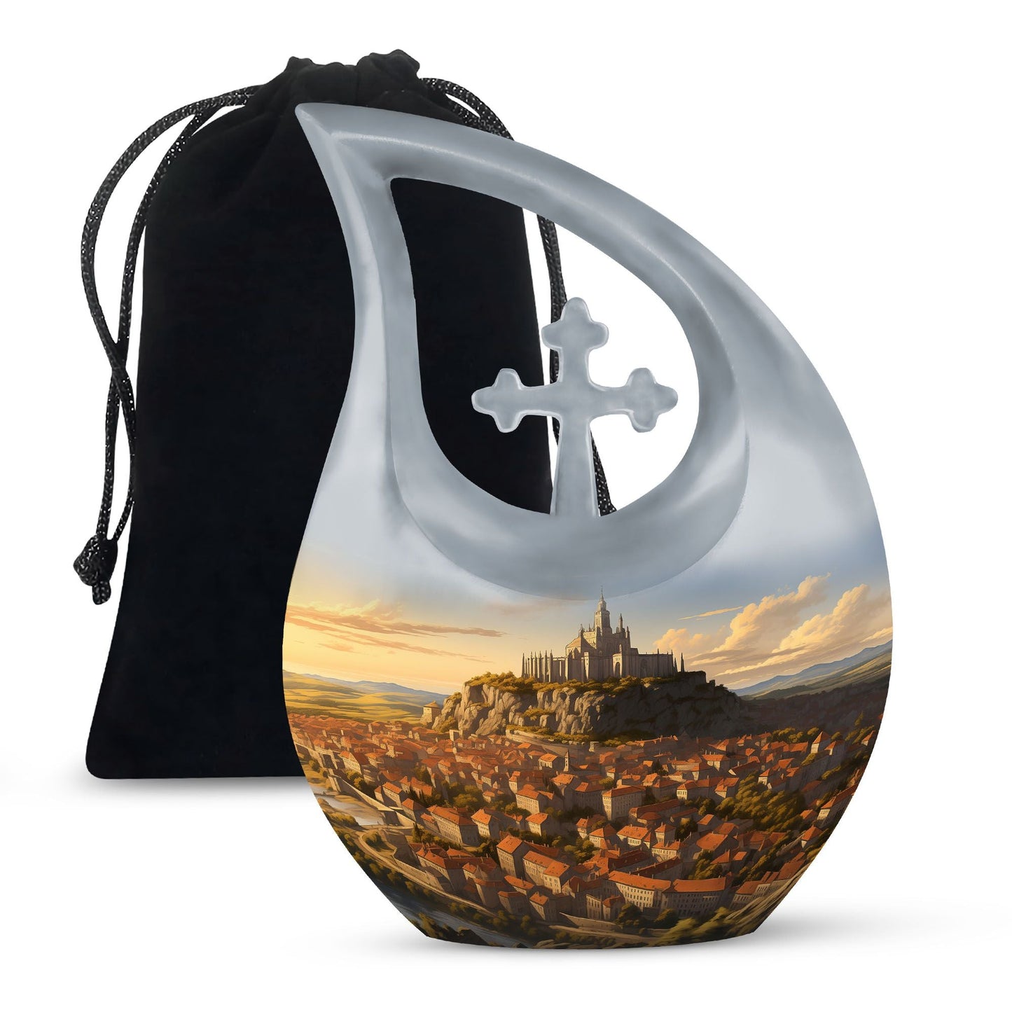 Personalized Religious Cremation Urn for Human Ashes - 10-inch, 200 cu in - Yatskia