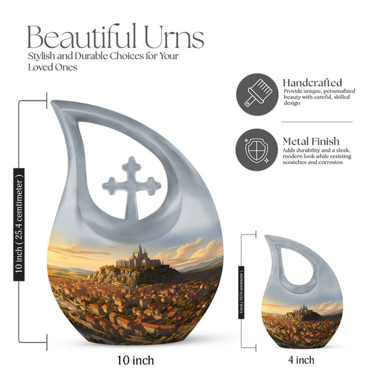 Sunlit Citadel Cross Drop Medium Urn,