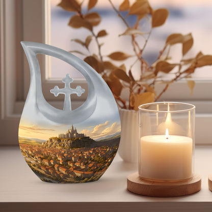 Sunlit Citadel Cross Drop Medium Urn,