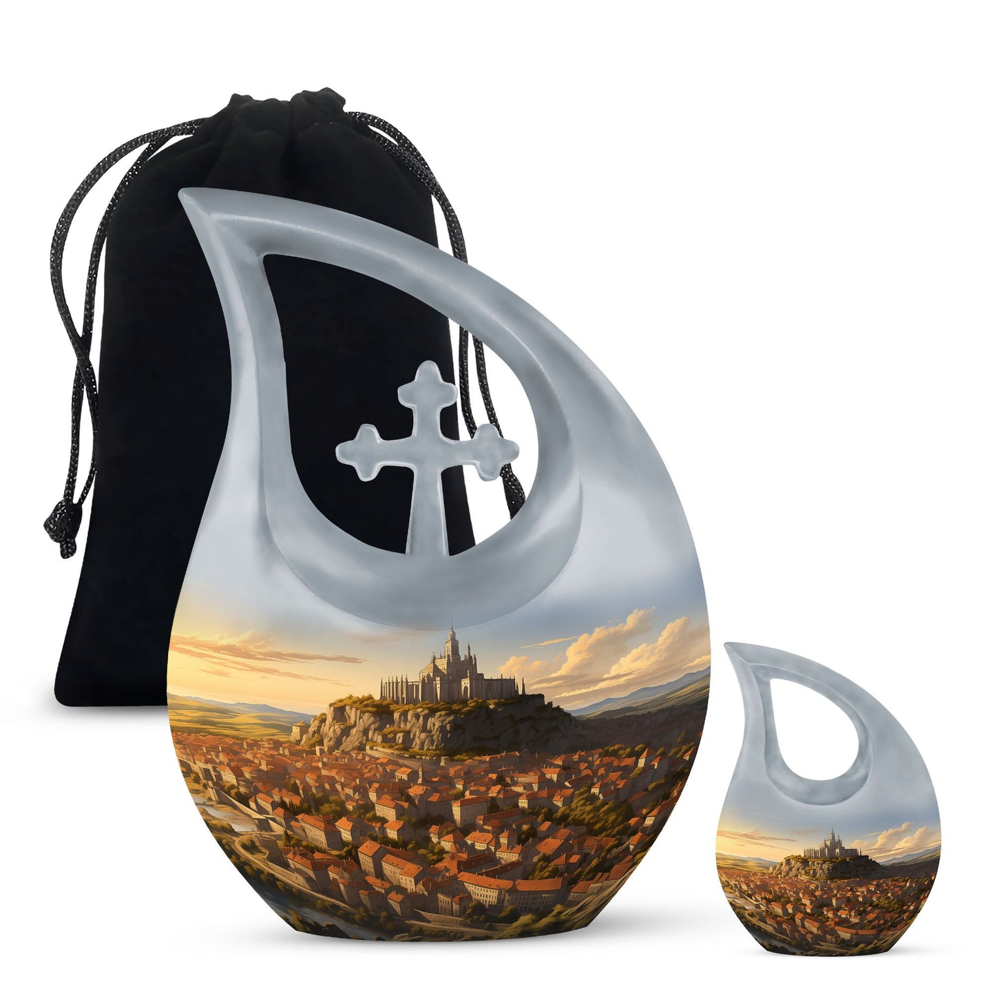 Sunlit Citadel Cross Drop Medium Urn,
