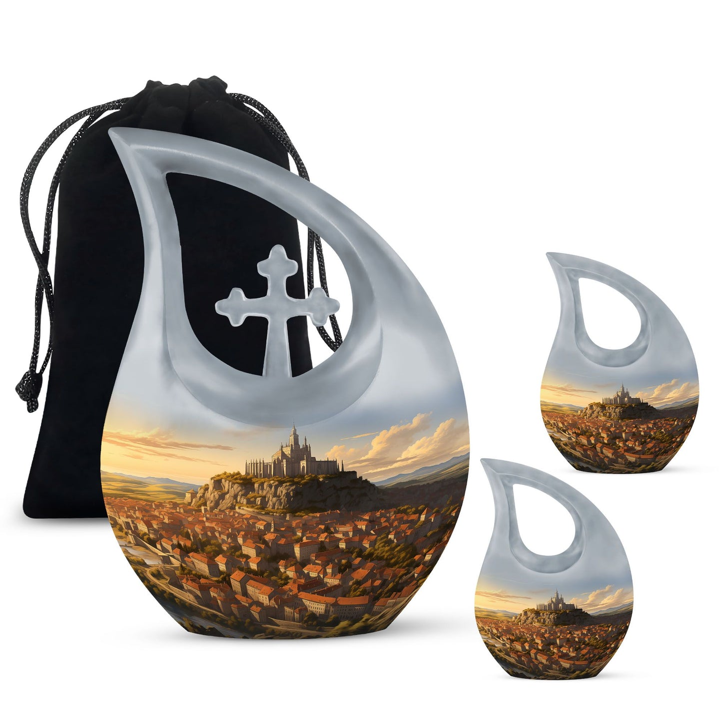 Sunlit Citadel Cross Drop Medium Urn,
