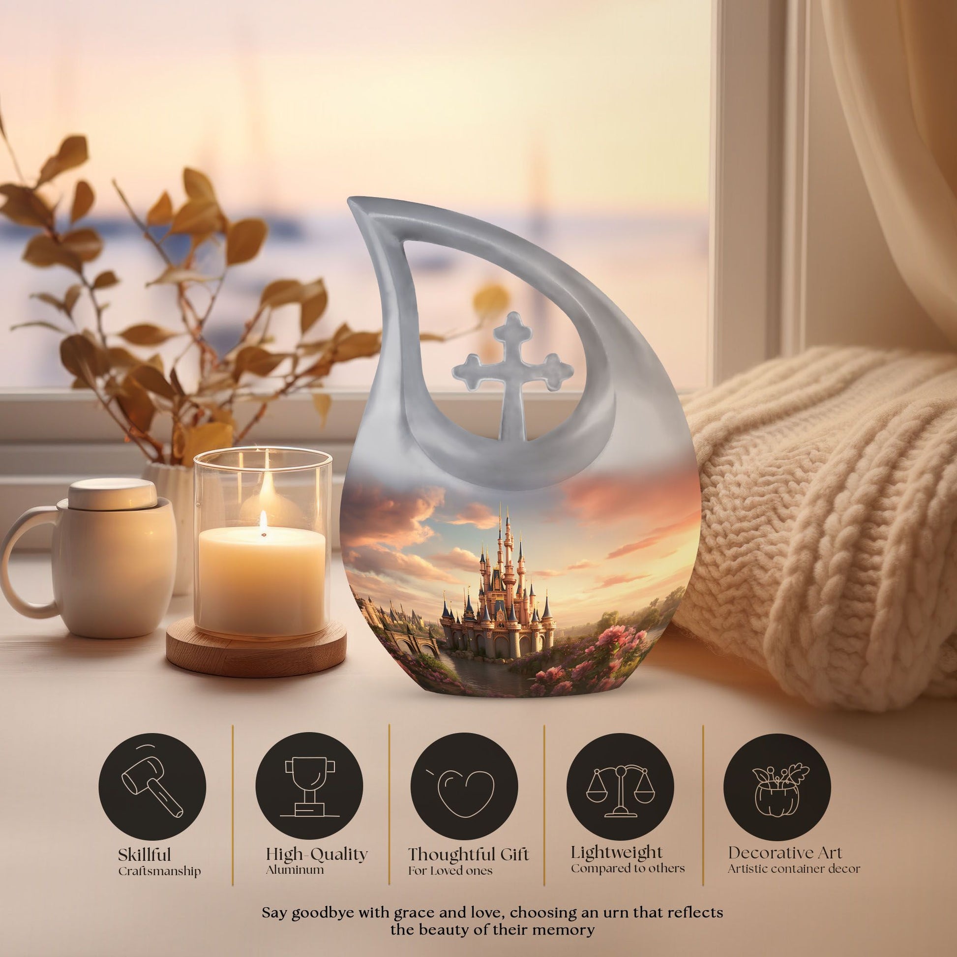 10-inch Fairytale Twilight Castle Urn 