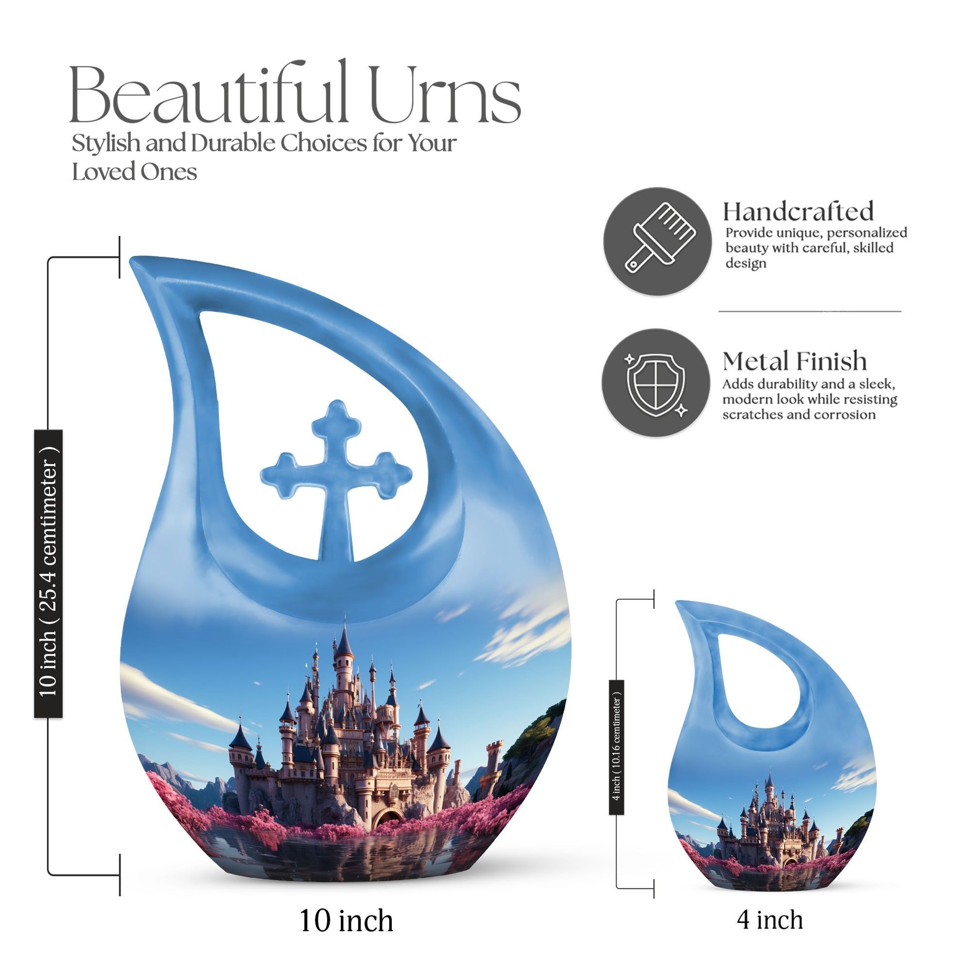 10 inch Cherry Blossom Fortress Urn