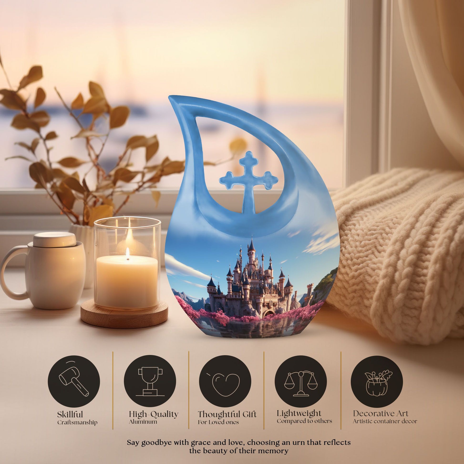 10 inch Cherry Blossom Fortress Urn