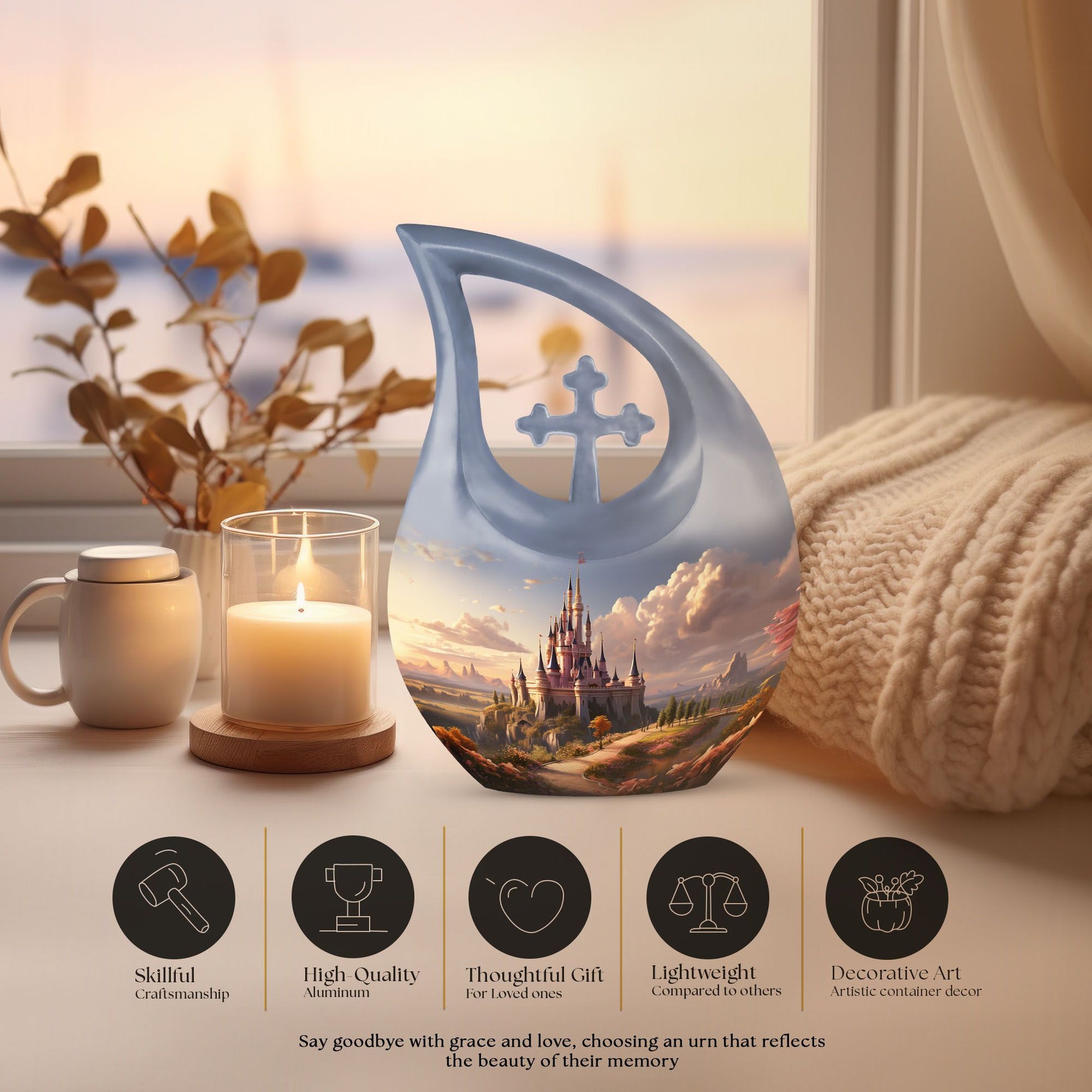 Twilight Majesty Cross Drop Design Urn