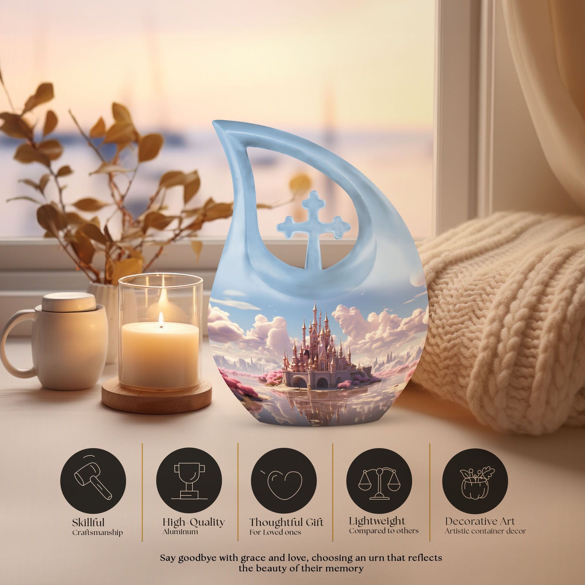 10-inch Cotton Cloud Castle urn