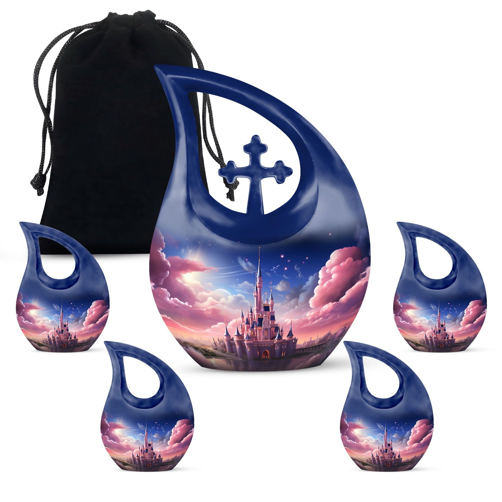 Handcrafted 10-inch Dream Castle in Urn, 