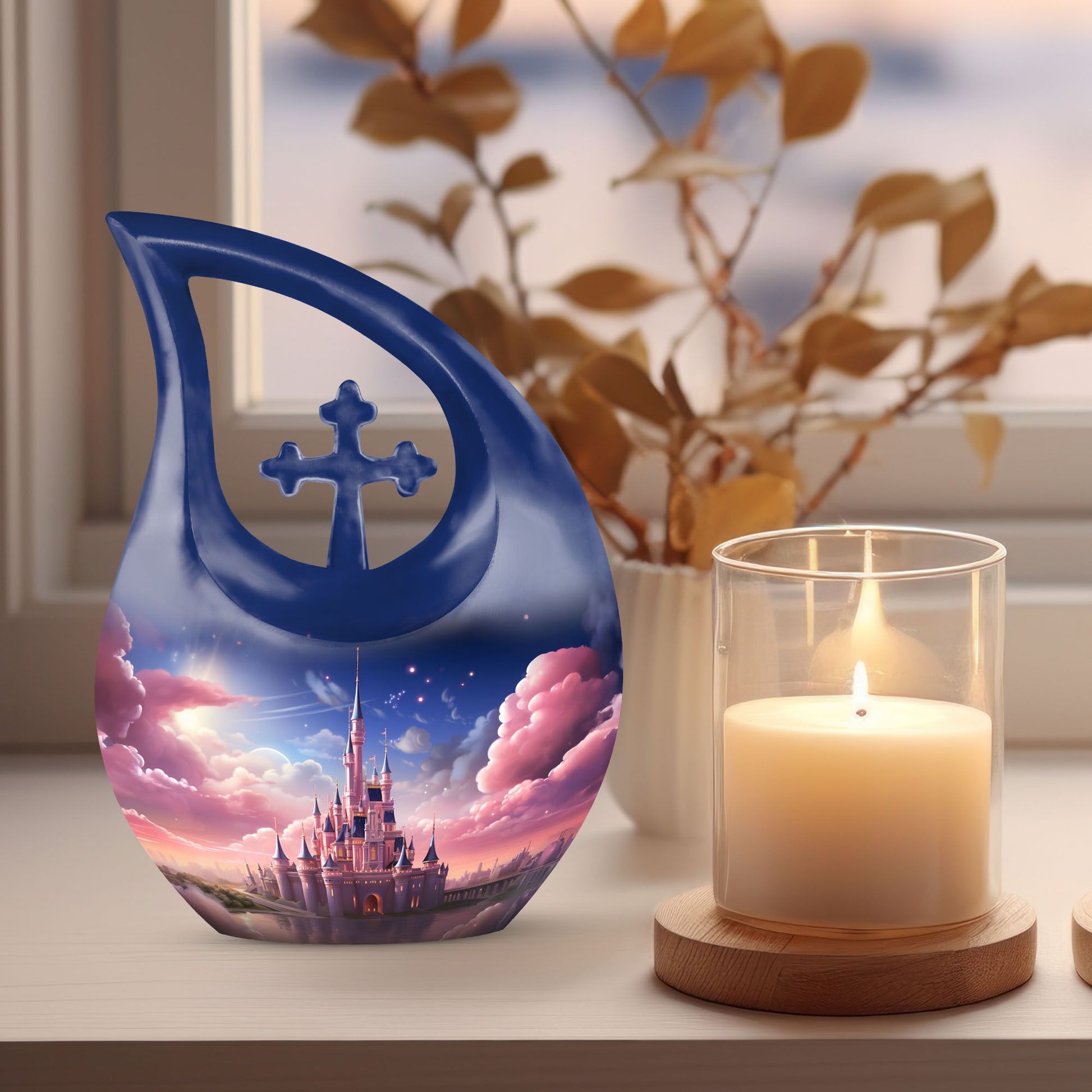 Handcrafted 10-inch Dream Castle in Urn, 