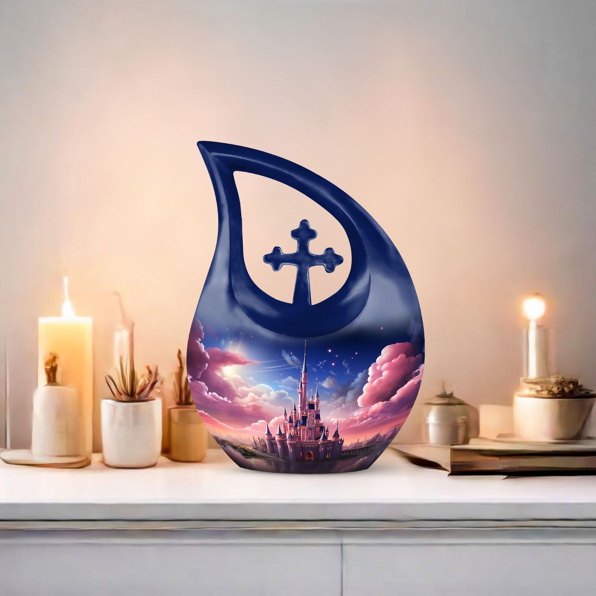 Handcrafted 10-inch Dream Castle in Urn, 