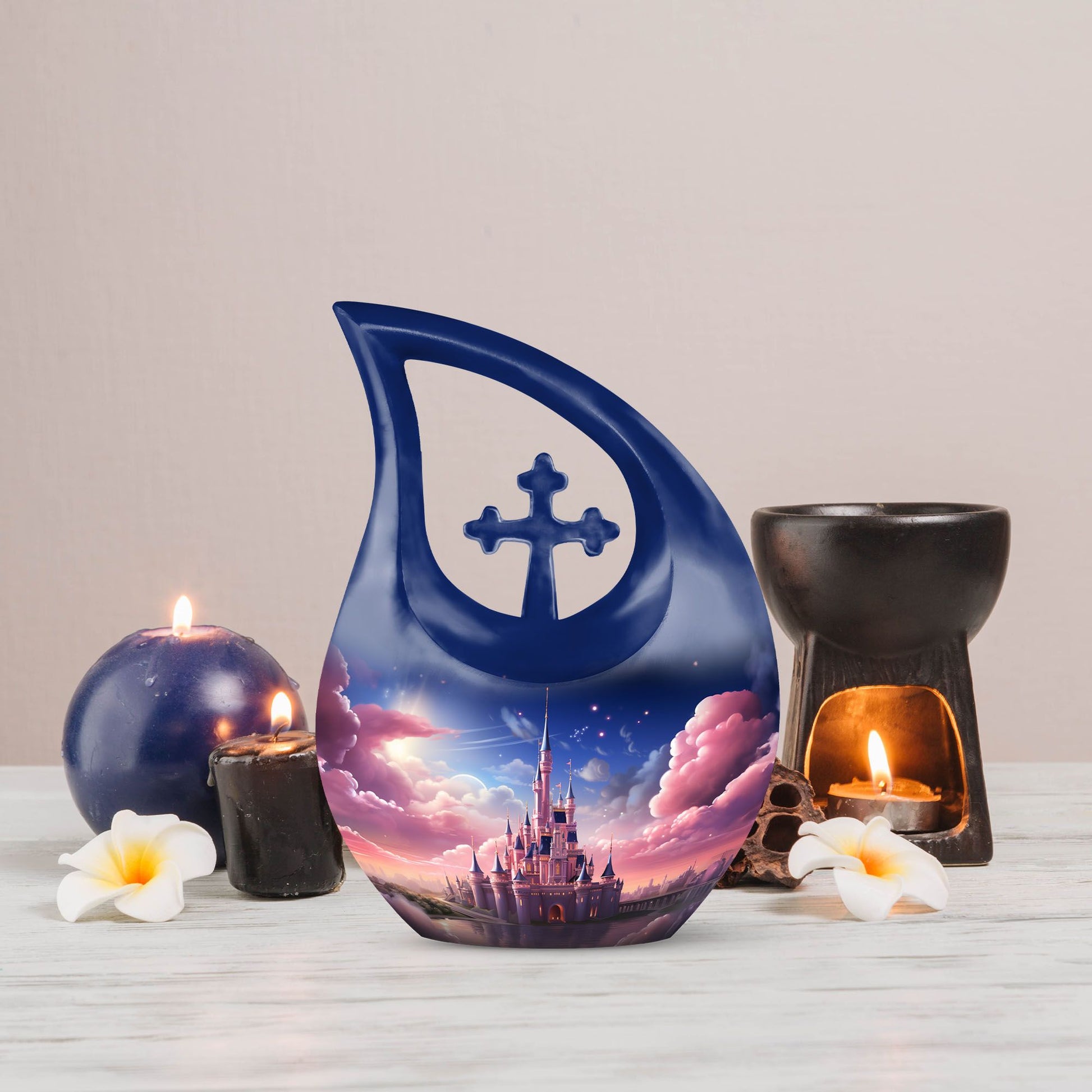 Handcrafted 10-inch Dream Castle in Urn, 