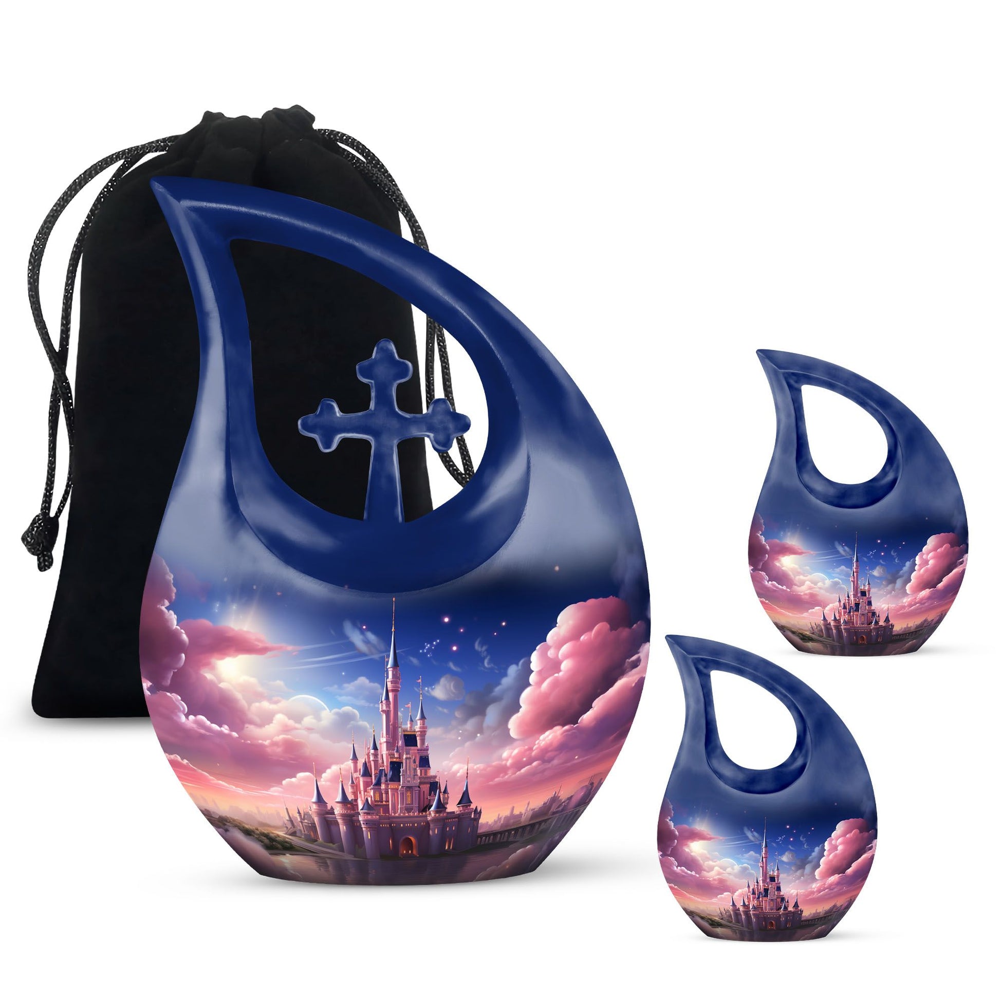 Handcrafted 10-inch Dream Castle in Urn, 