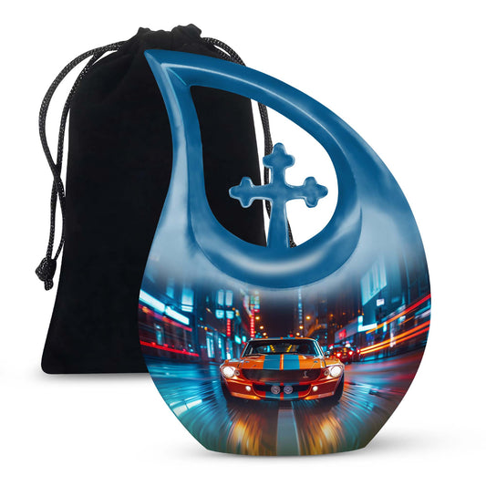 Cross Drop Design Midnight Drive Urn,