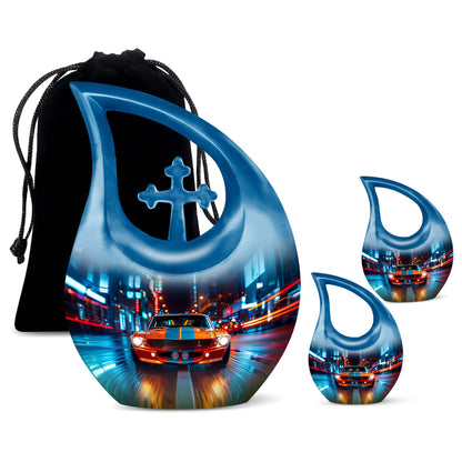 Cross Drop Design Midnight Drive Urn,