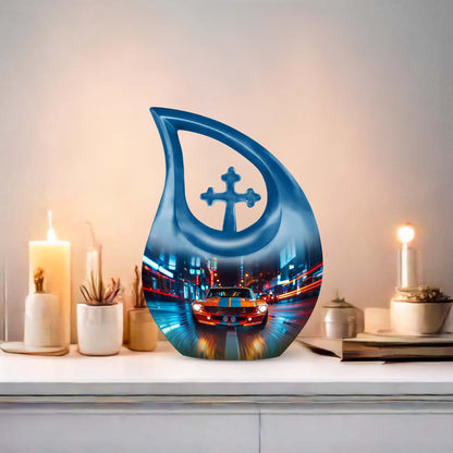 Cross Drop Design Midnight Drive Urn,