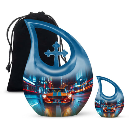 Cross Drop Design Midnight Drive Urn,