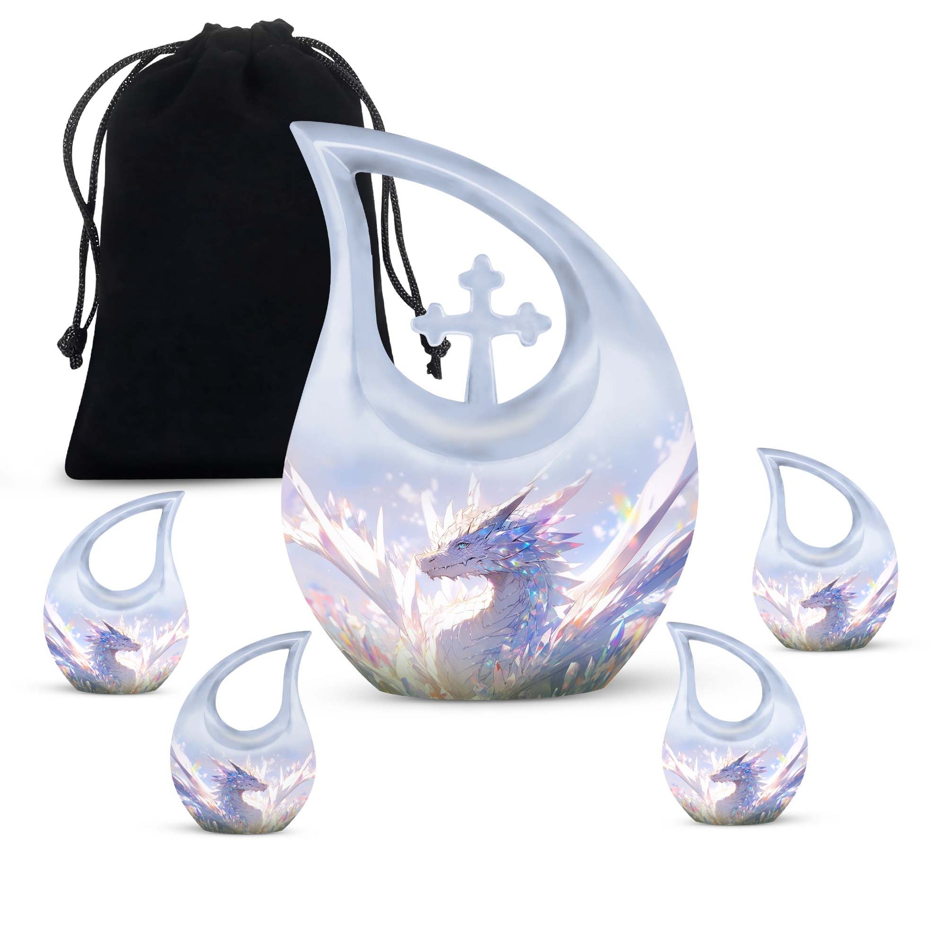 The Crystal Dragon Metal Memorial Urn 