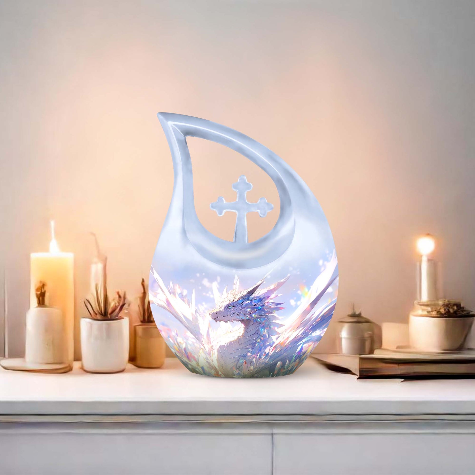 The Crystal Dragon Metal Memorial Urn 