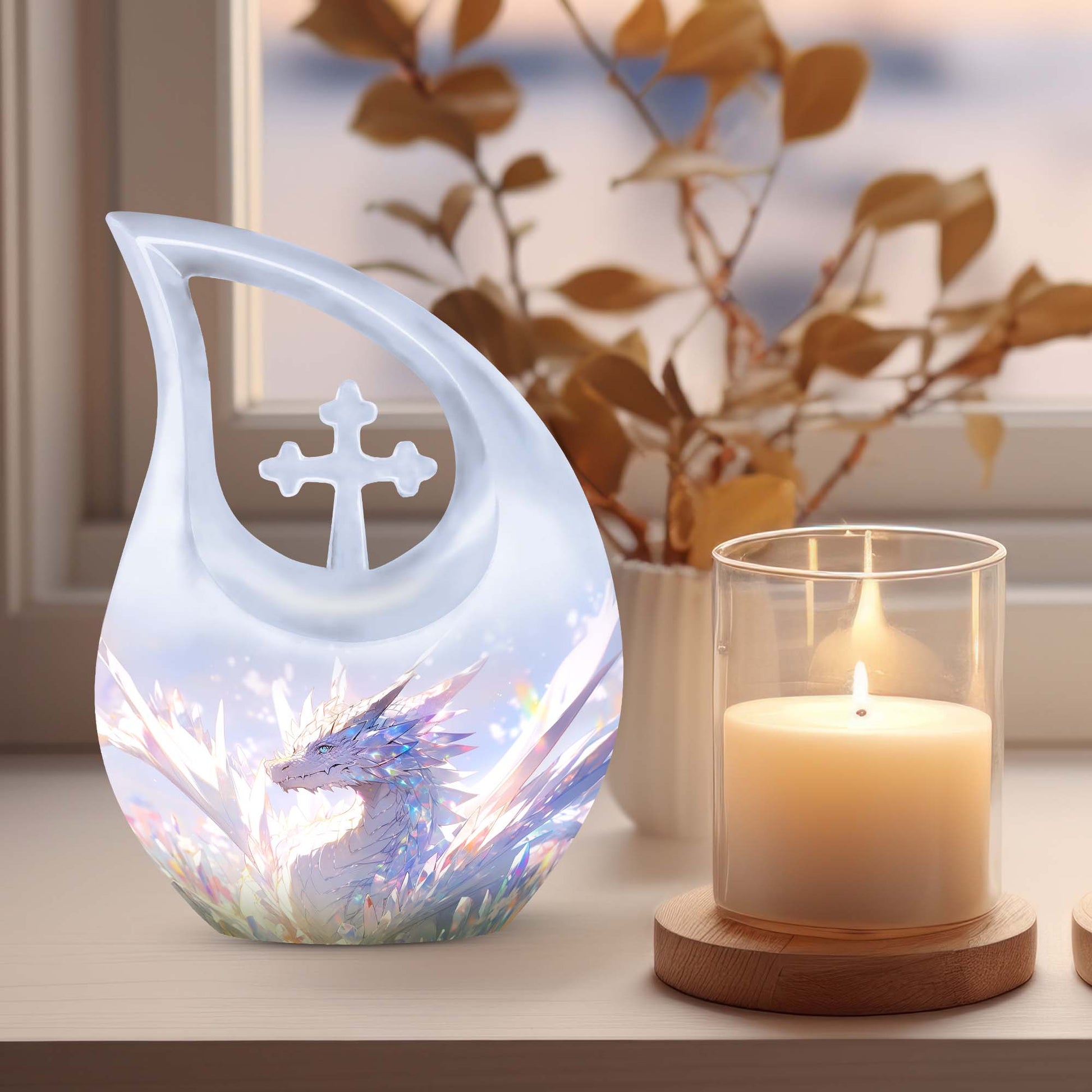 The Crystal Dragon Metal Memorial Urn 