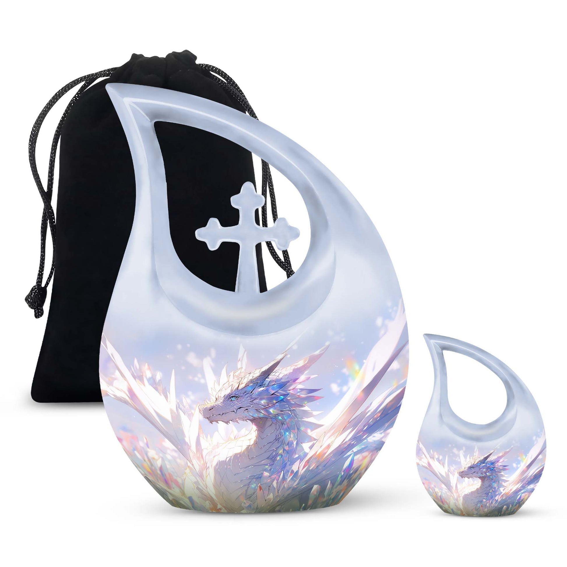 The Crystal Dragon Metal Memorial Urn 