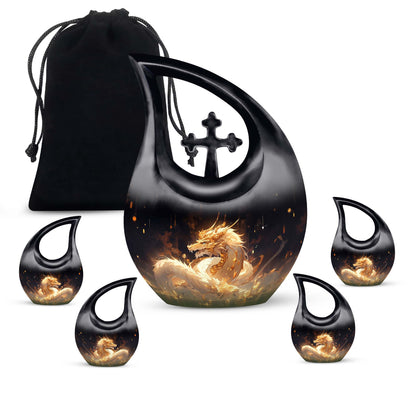 Golden Dragon's Cross Drop Urn for Mom