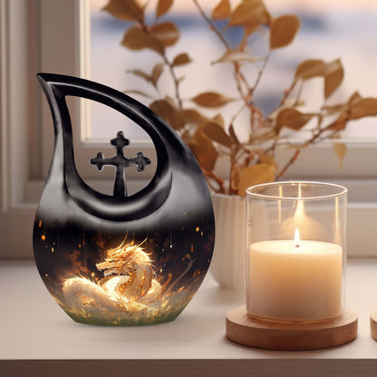 Golden Dragon's Cross Drop Urn for Mom